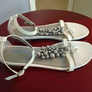 PURCHASE BY 8/23! Embellished White/Silver Sandals